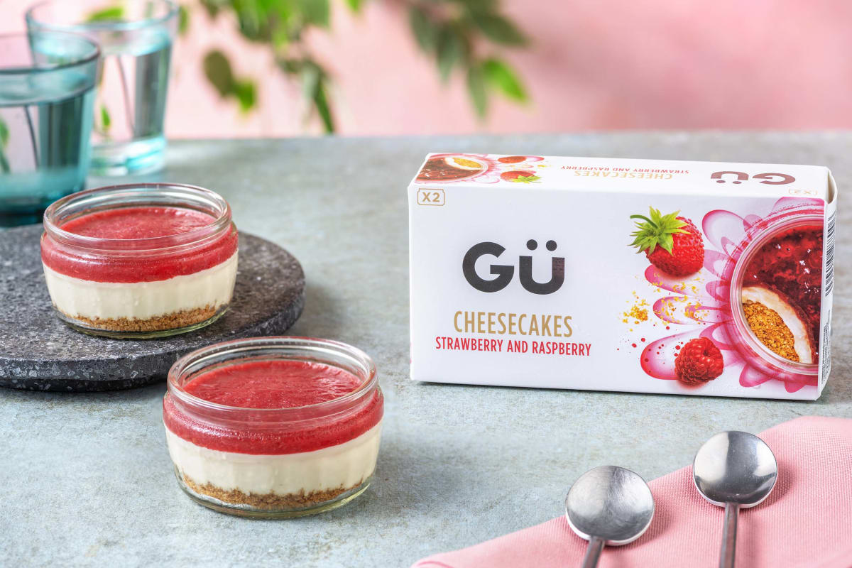 GÜ - Cheesecake met aardbei en framboos als extra