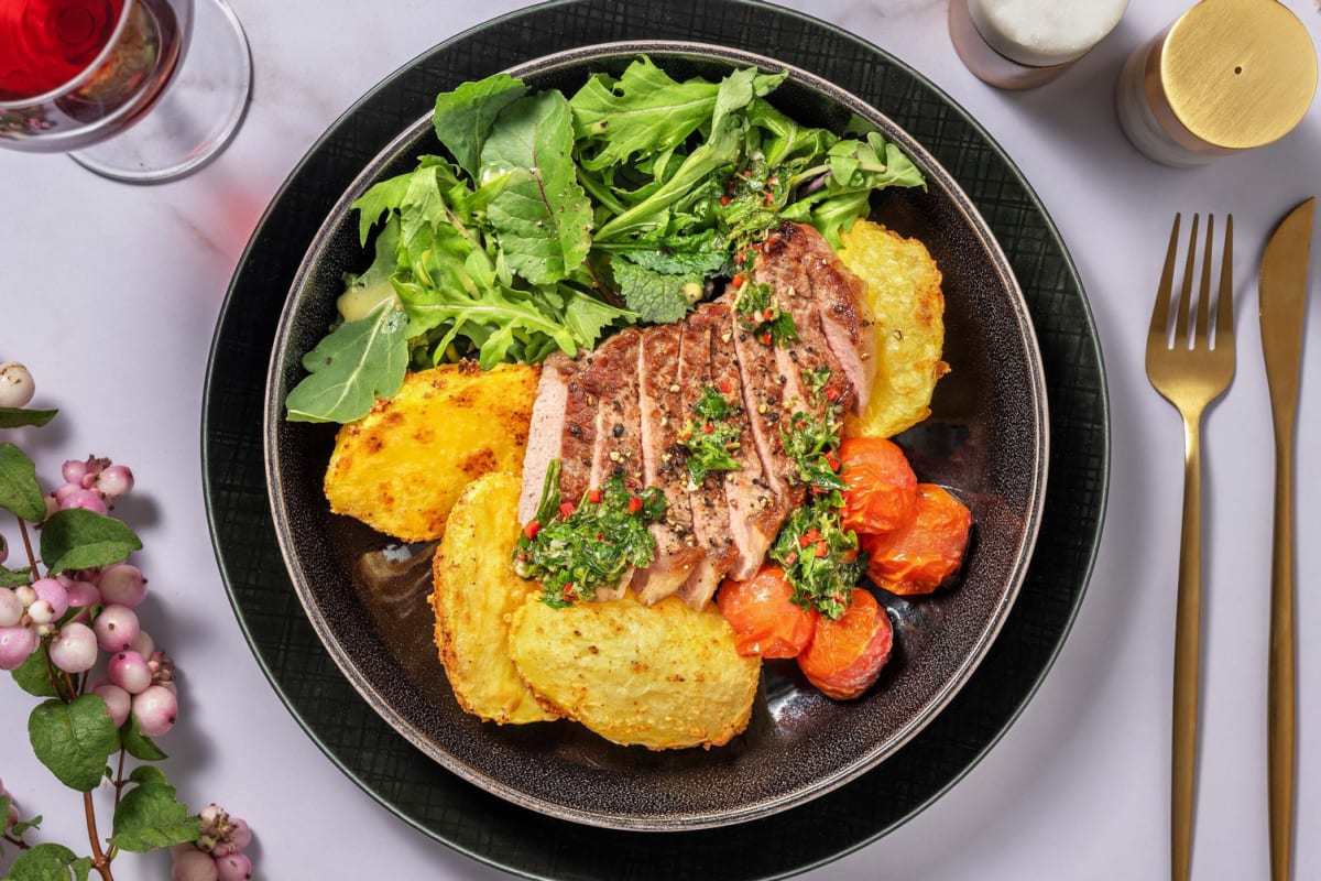 Rinderhüftsteak mit Chimichurri & Kampott Pfeffer