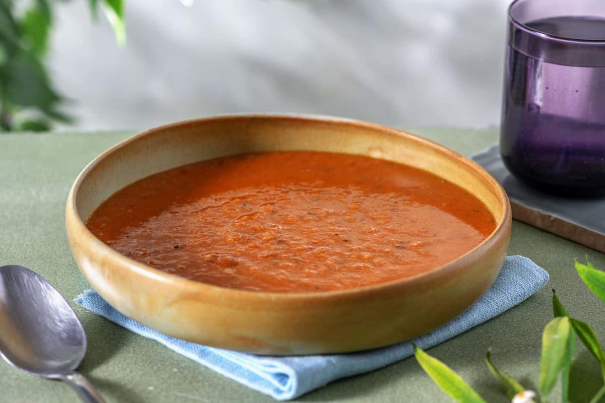 Rote Linsensuppe mit Minze