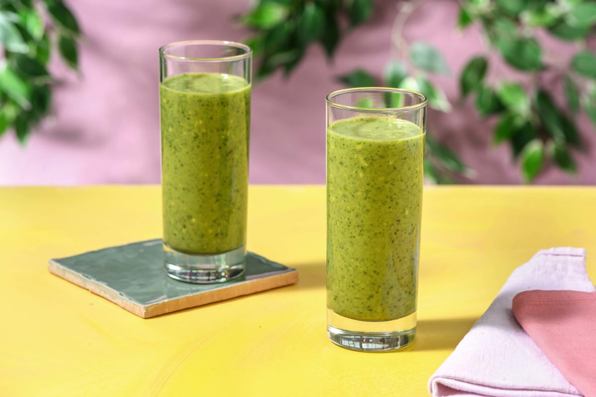 Triple groene smoothie met spinazie, avocado en munt