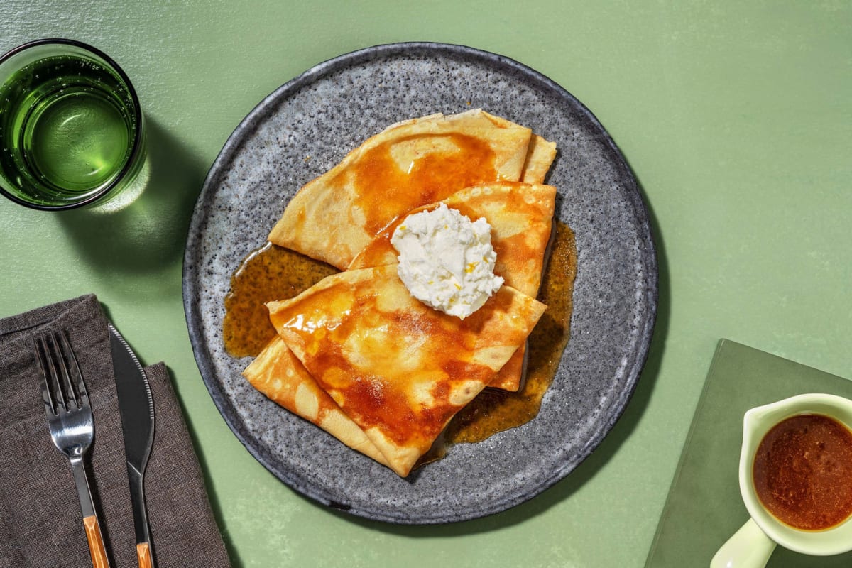 Crêpes Suzette-stijl pannenkoeken