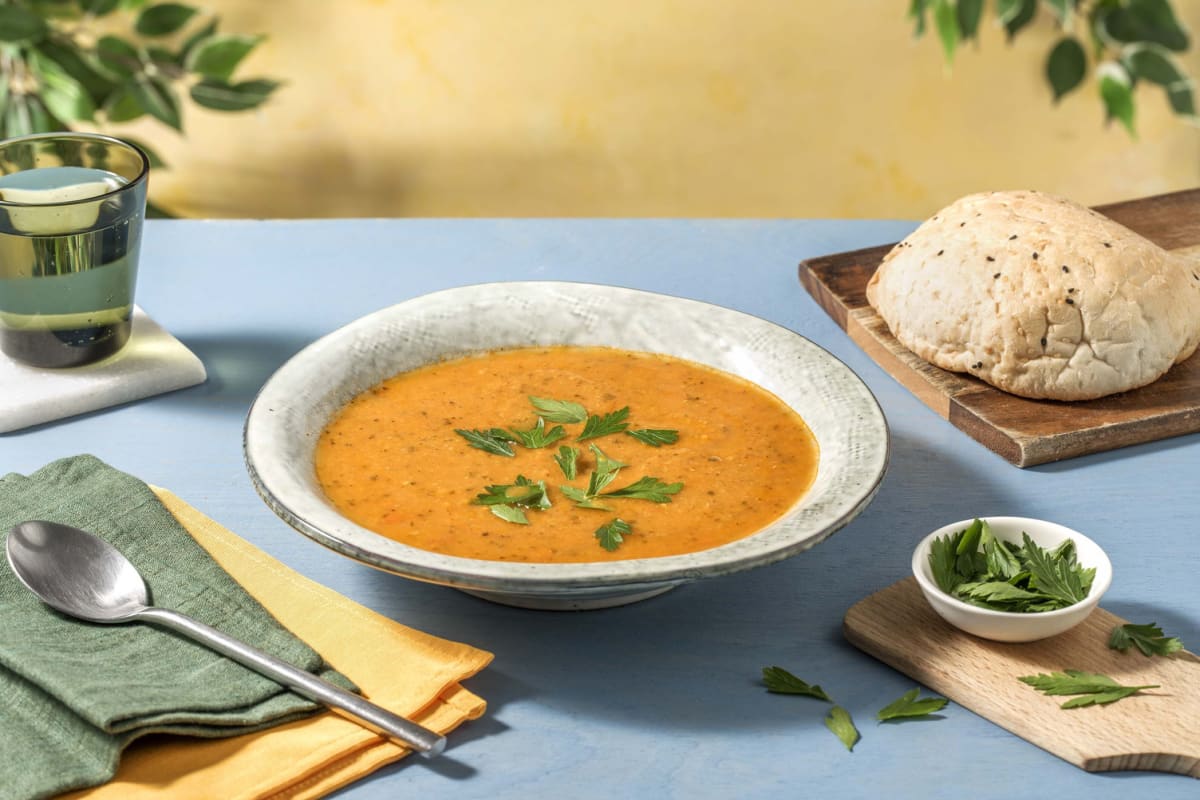 Wärmende Kichererbsensuppe mit Mini-Fladenbrot