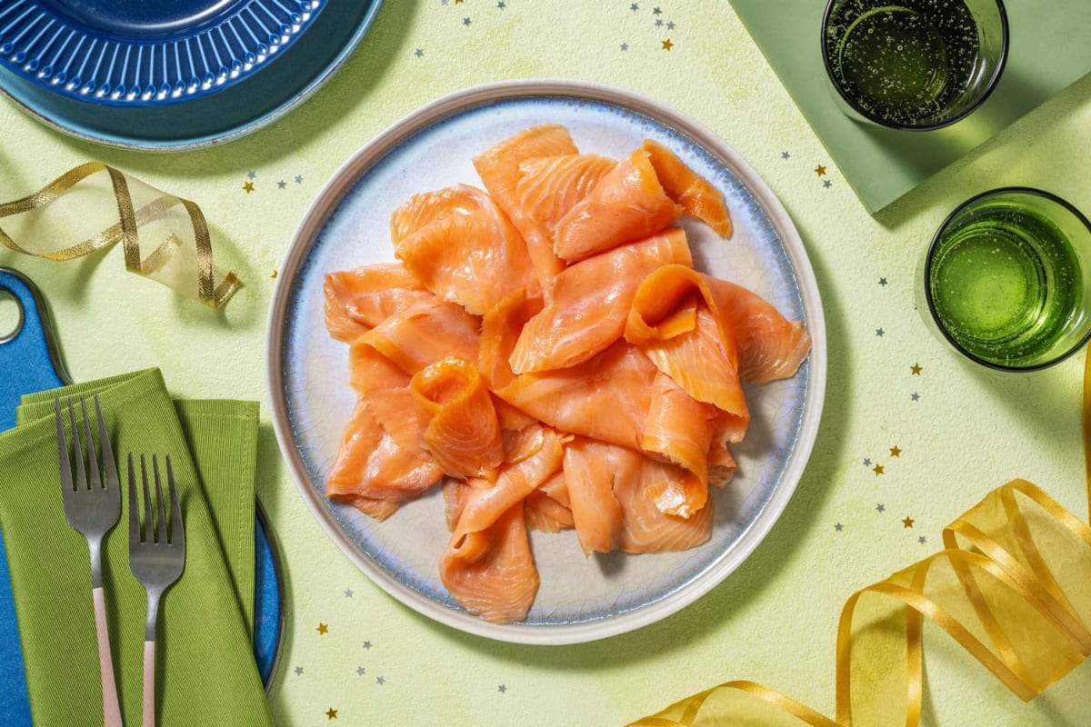 Koudgerookte zalm - dubbele portie