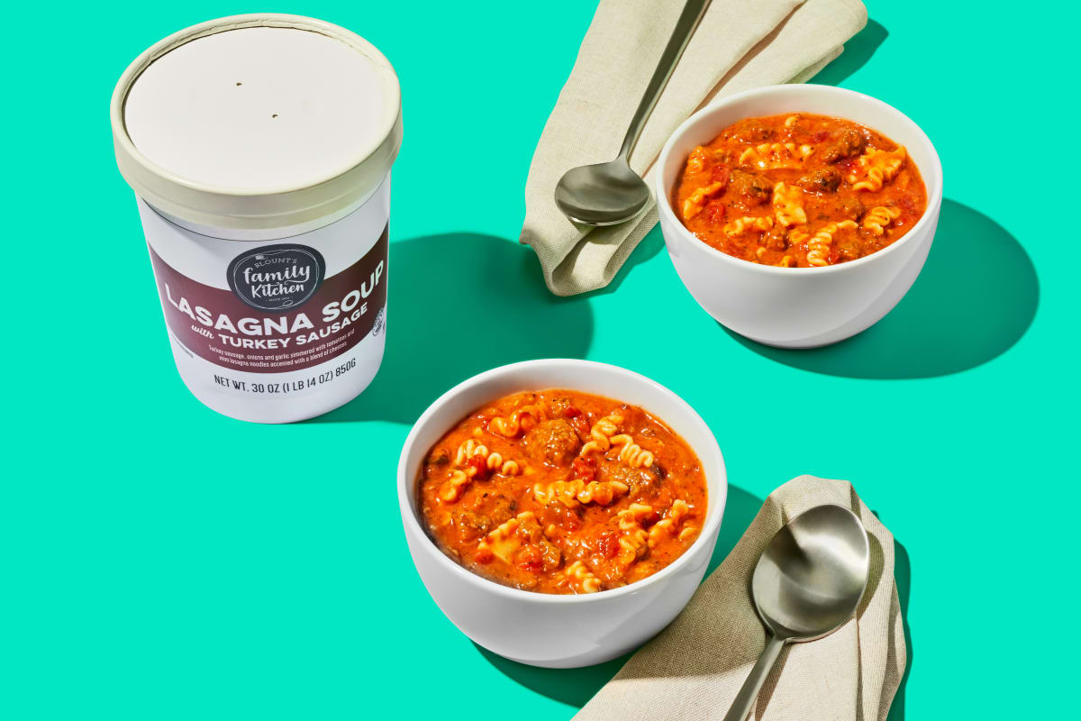 Hearty Lasagna Soup with Turkey Sausage