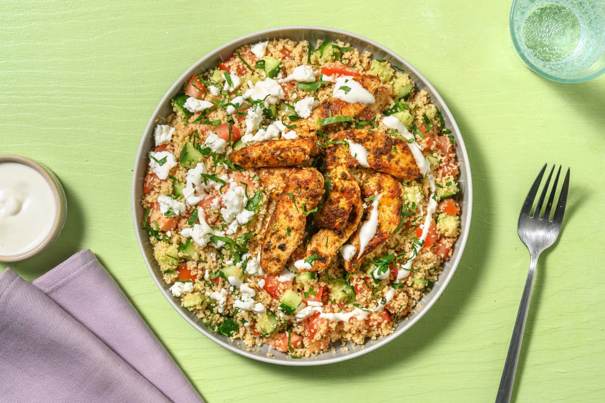 Tabouleh met couscous en kipfiletreepjes