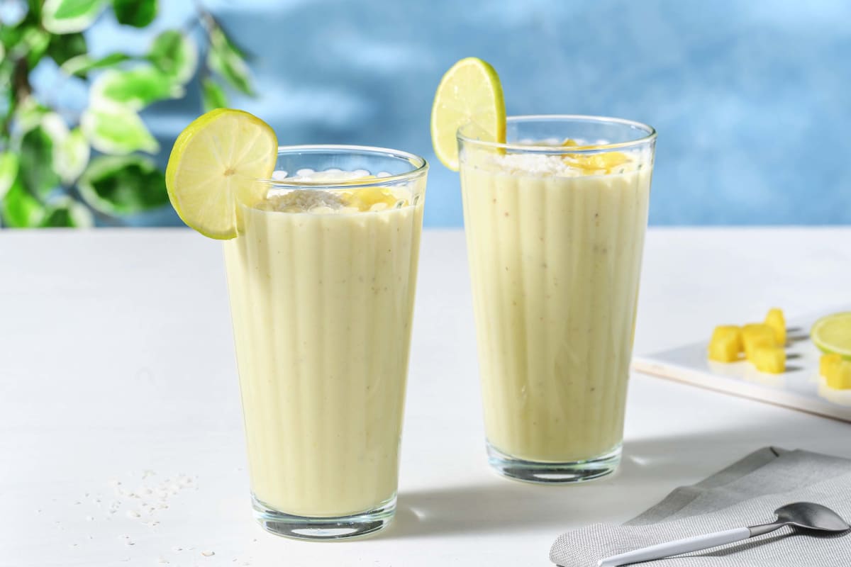 Piña colada smoothie met ananas en banaan