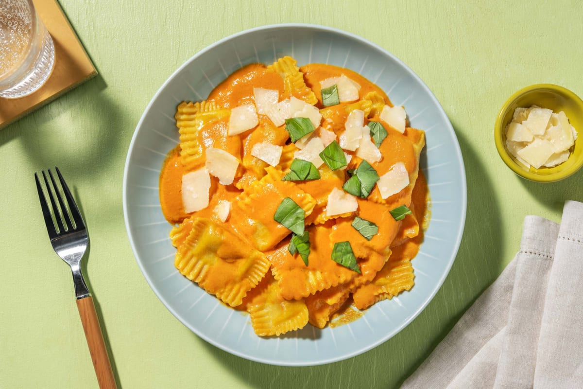 Ravioli en sauce au mascarpone à la tomate