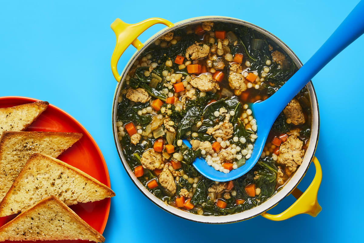 One-Pot Chicken Sausage & Kale Soup