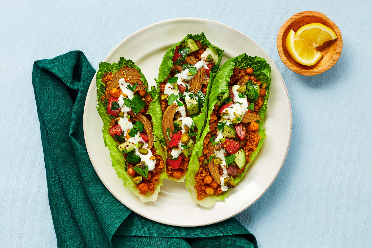 Shawarma Chicken & Chickpea Lettuce Wraps