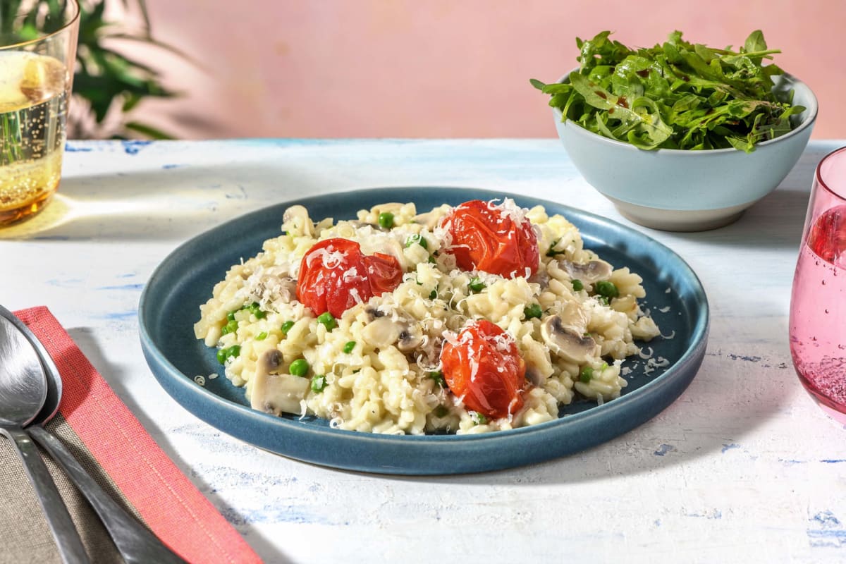 Truffelrisotto met doperwten en parmigiano reggiano