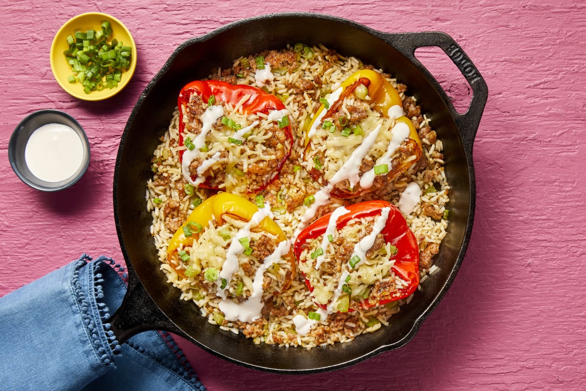 Cajun Chicken Sausage Stuffed Peppers