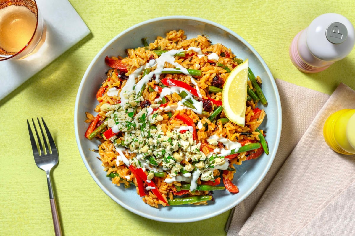 One-Pot Reis-Harissa-Pilaw mit Cranberries