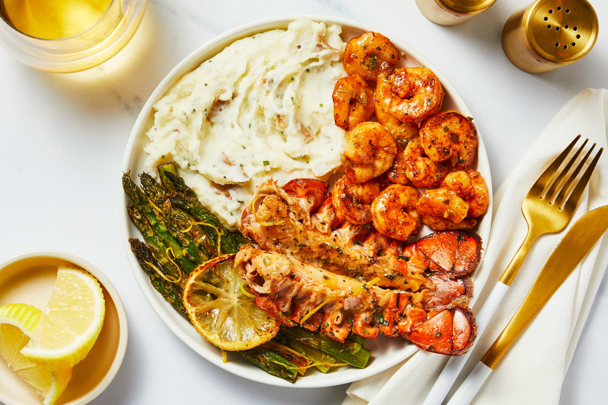 Garlic Herb Butter Shrimp & Lobster Tails