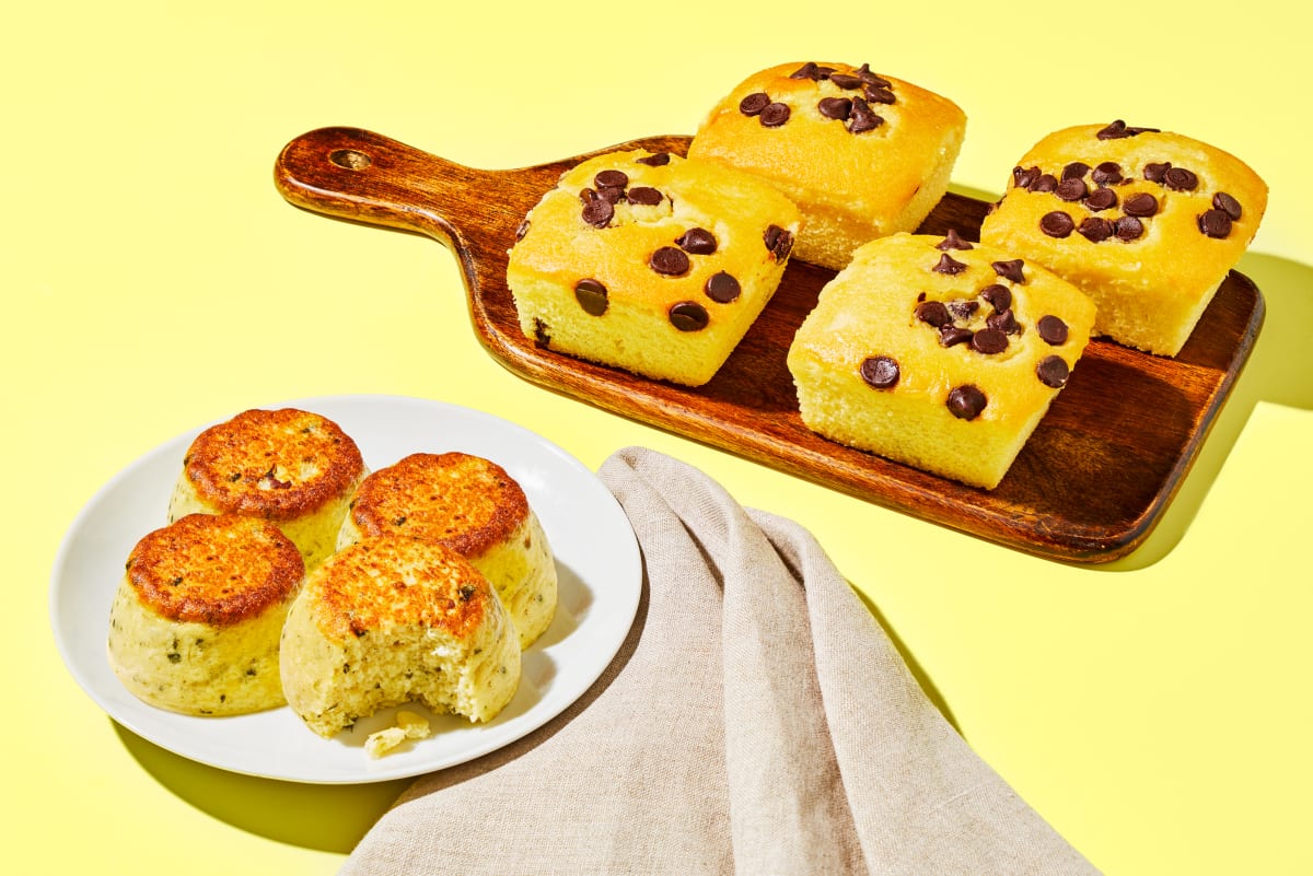 Spinach & Feta Egg Bites + Chocolate Chip Muffins