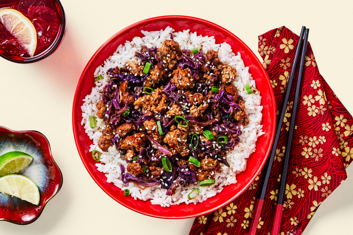 Moo Shu Organic Beef Bowls
