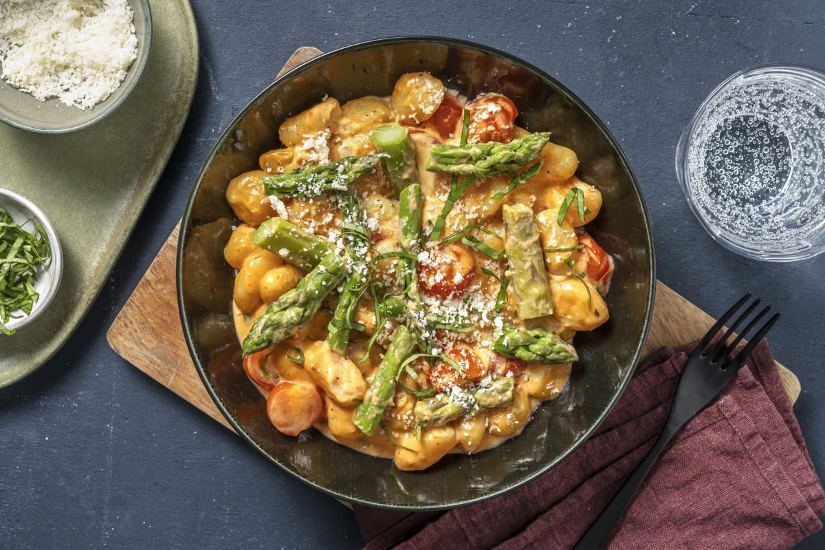 Gnocchi-Pfanne mit grünem Spargel