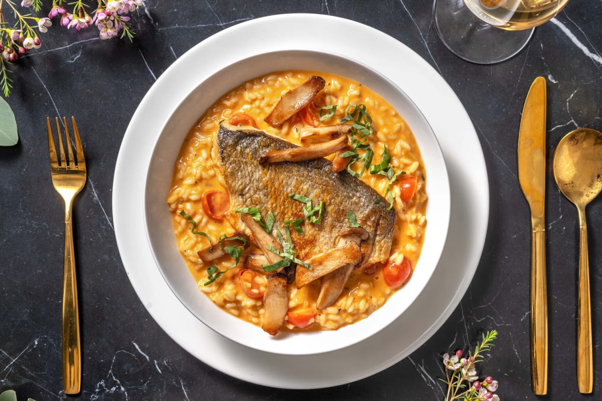 Risotto mit Dorade und Kräuterseitlingen