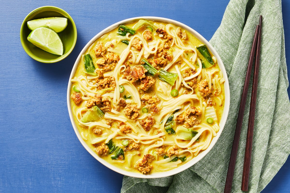 Spicy Coconut Curry Turkey Noodle Soup