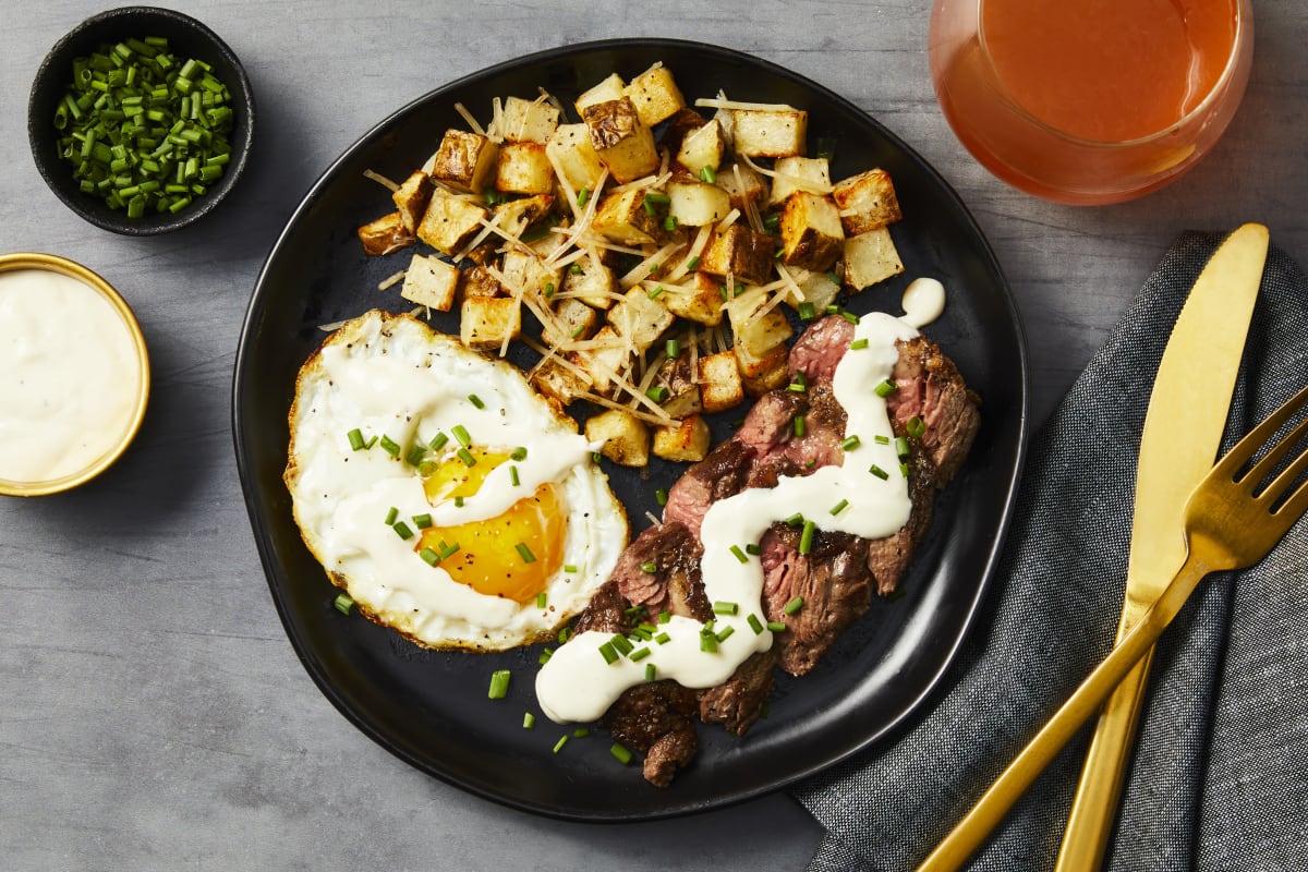 Garlic Butter–Basted Steak & Eggs