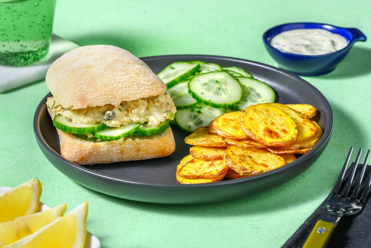 Vegan Tuna Sandwich mit Kapern & Kichererbsen