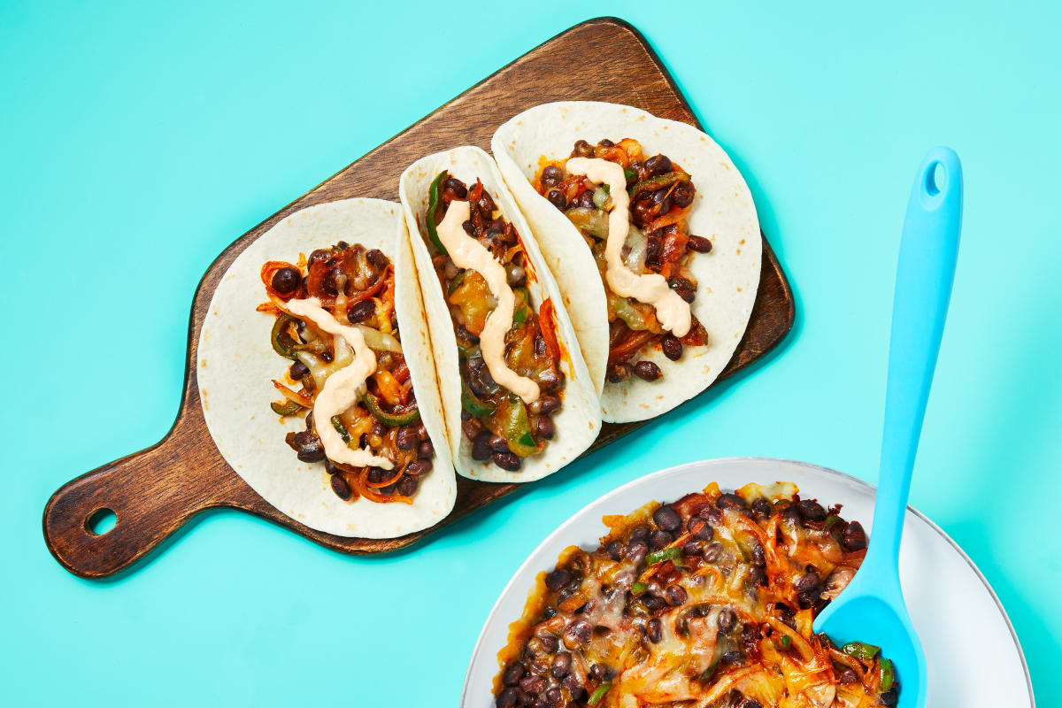 One-Pan Cheesy Black Bean Tacos