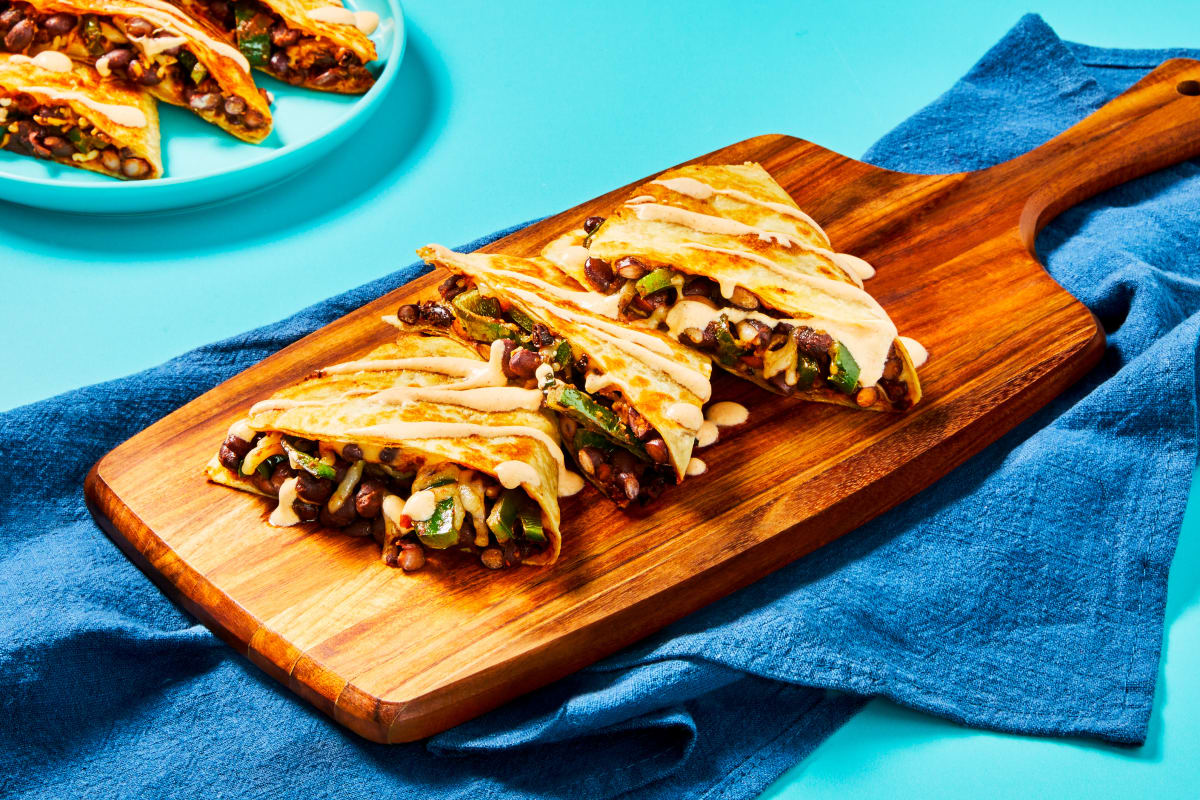 Spicy Bean & Pepper Quesadillas