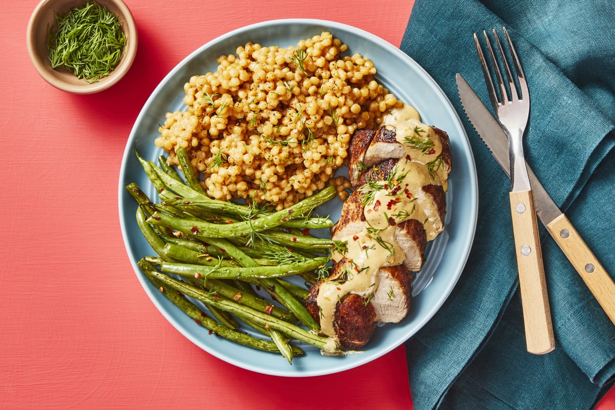 Lemon Dill Salmon with Sesame Green Beans