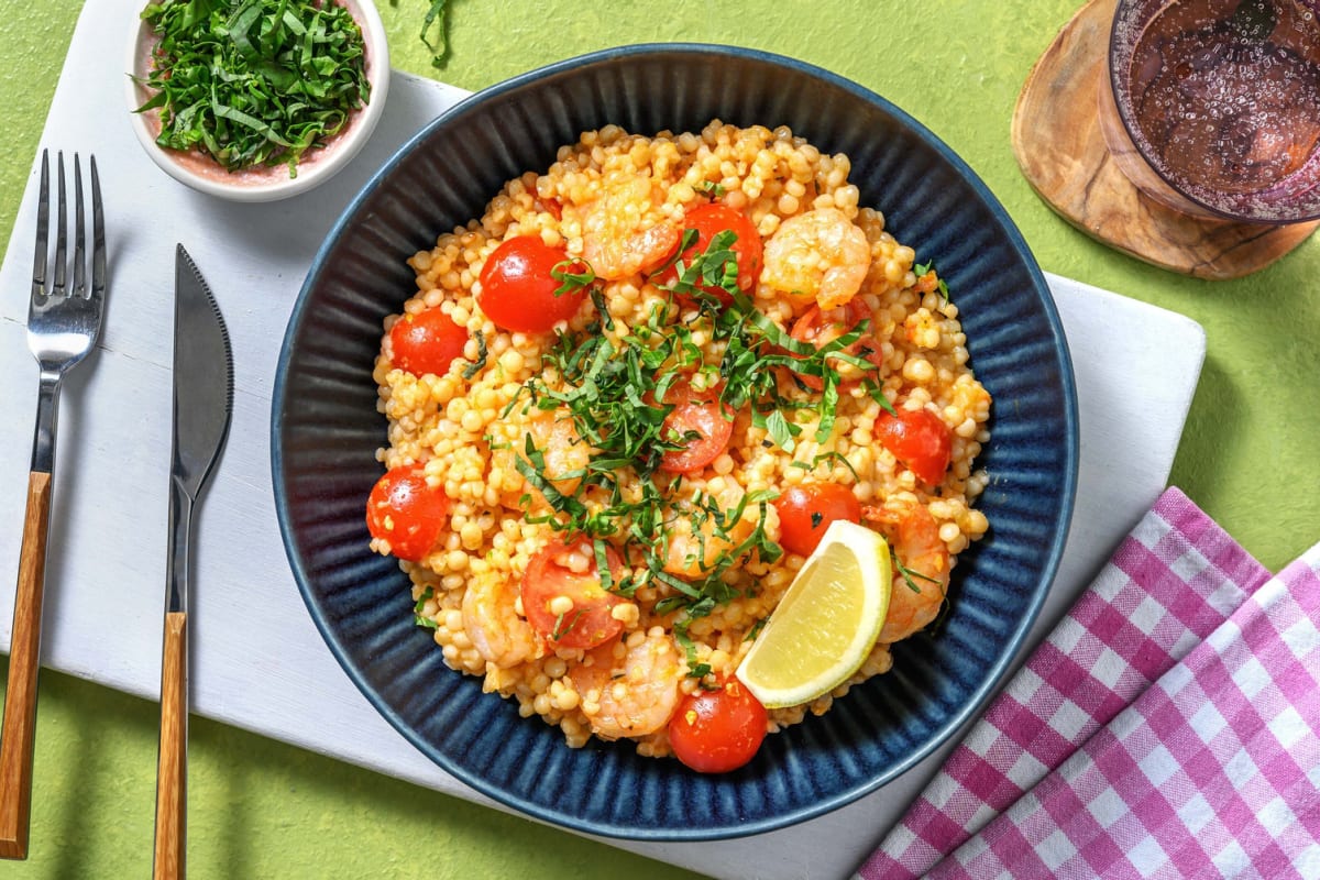 Pasta sarda mit Garnelen und Kirschtomaten