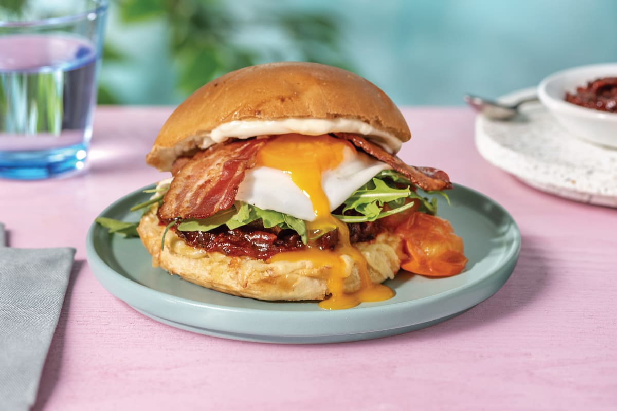 Bacon & Egg Cheesy Brunch Burger