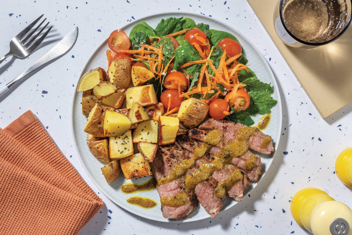 MumbaiSpiced Beef Rump & Supergreen Salad Recipe HelloFresh