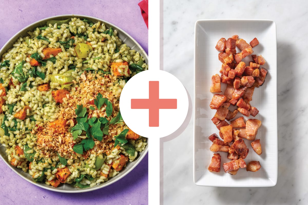 Basil Pesto, Bacon & Pumpkin Risotto