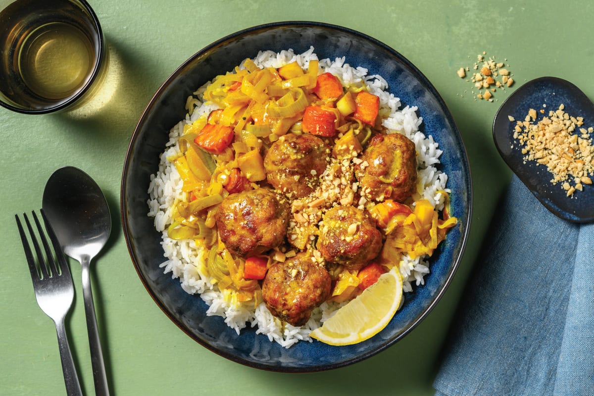 Southeast Asian Beef & Pork Meatball Curry