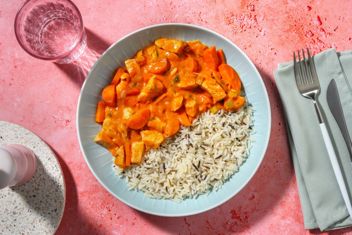 Hähnchengeschnetzeltes in Tomaten-Sahne-Soße