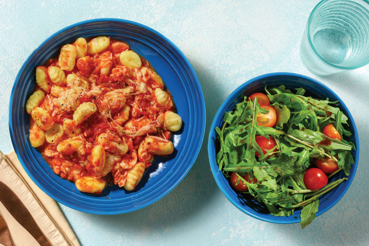 Slow-Cooked Chicken, Bacon & Tomato Baked Gnocchi
