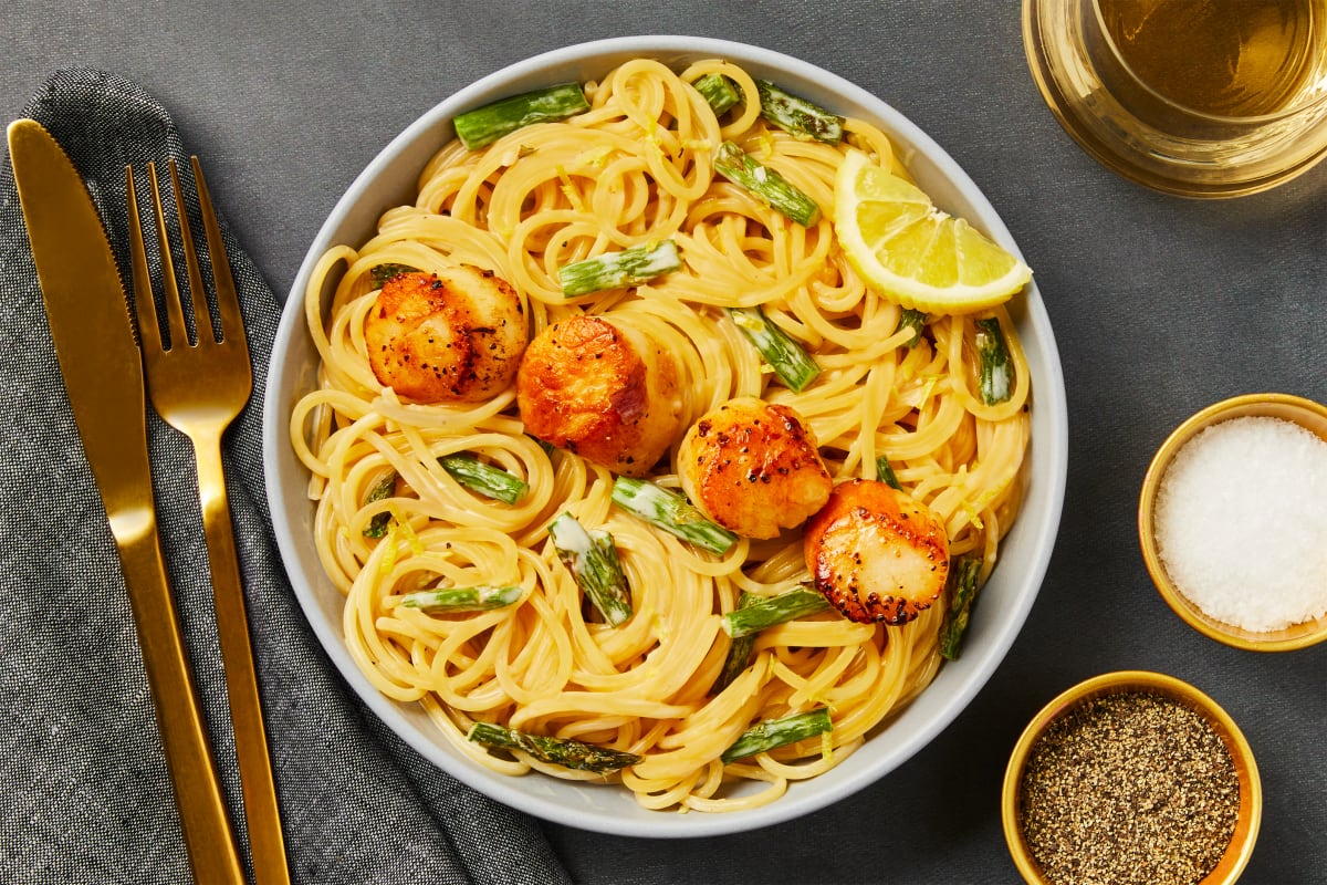 Sautéed Scallops & Parmesan Spaghetti