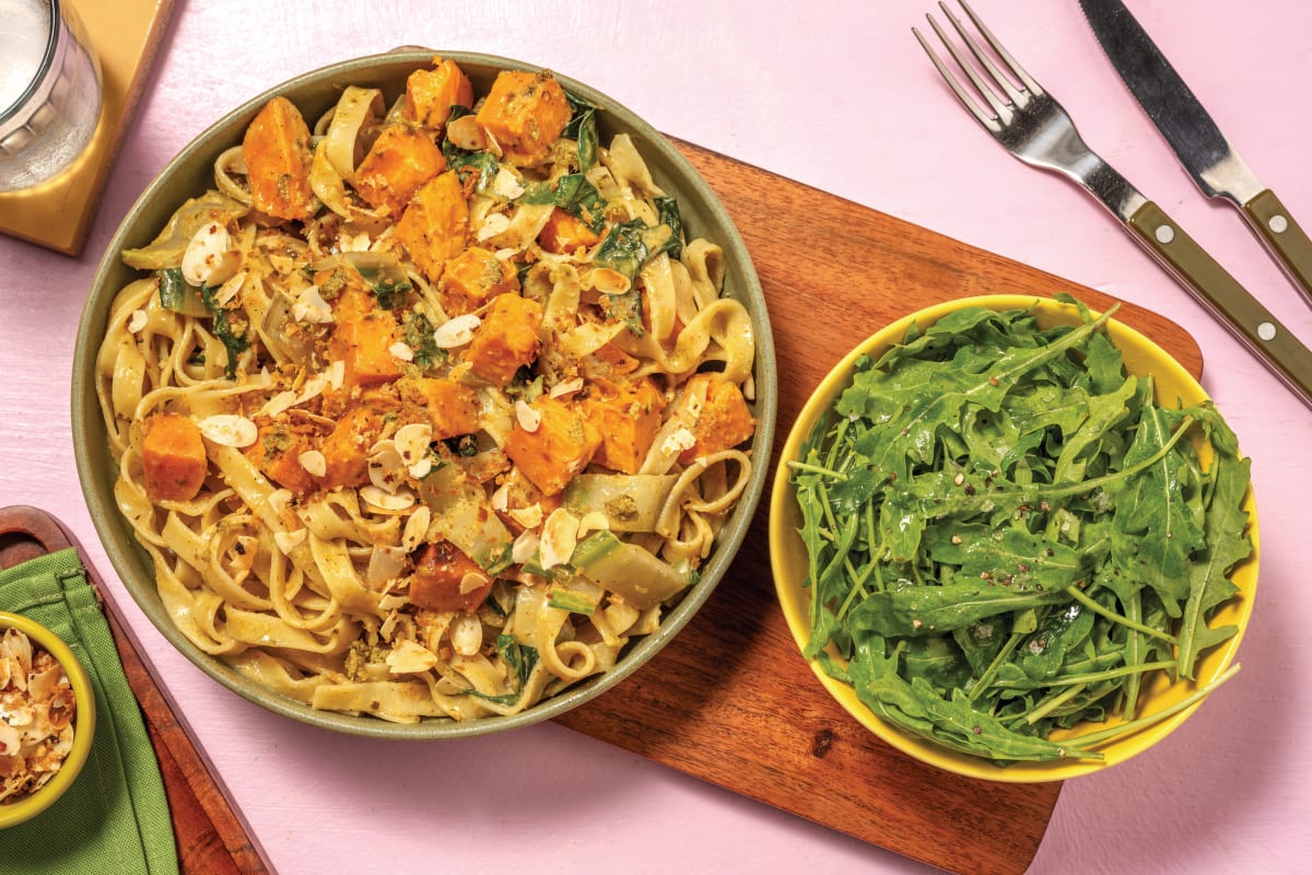 Plant-Based Basil Pesto & Pumpkin Fettuccine