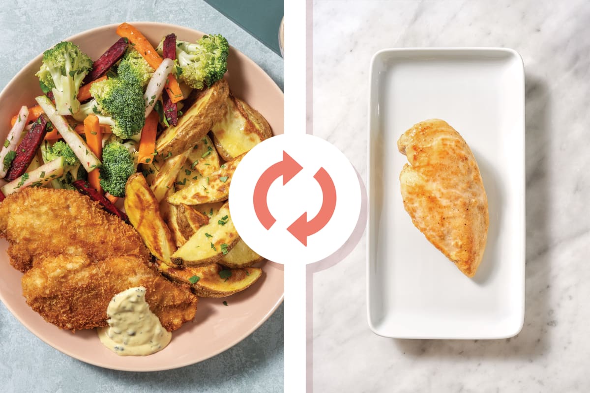 Chicken Schnitzels & Creamy Peppercorn Sauce Recipe | HelloFresh