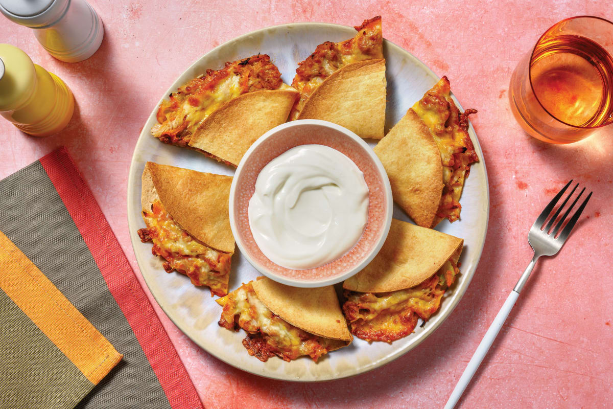 Cheesy Pulled Pork & Corn Quesadillas