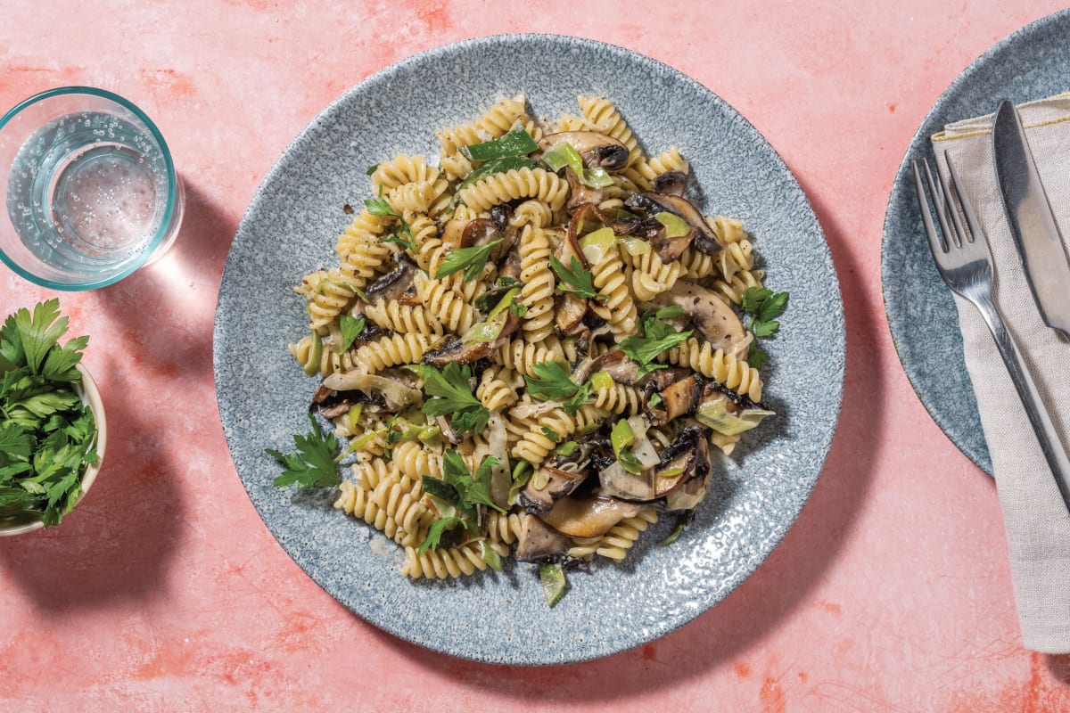 One-Pot Mushroom & Leek Fusilli