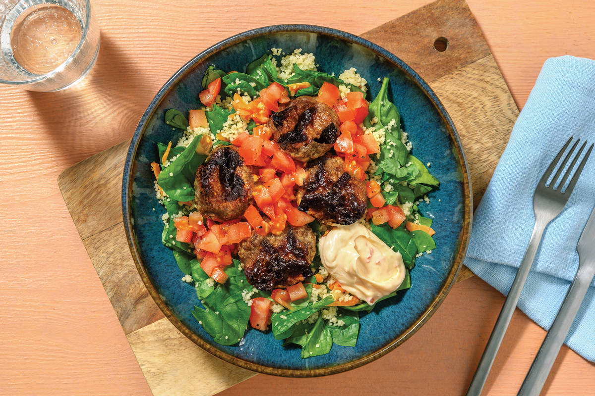 JerkSpiced Beef Rissoles & Onion Glaze Recipe HelloFresh