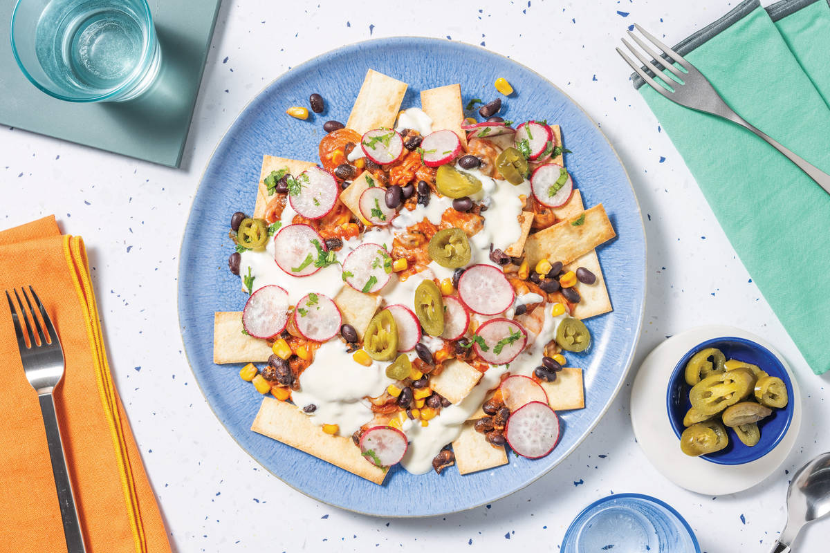 Cheesy Black Bean Loaded Nachos Recipe HelloFresh