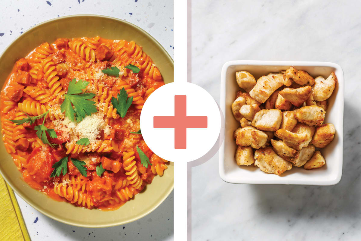 One-Pot Chorizo, Chicken & Creamy Tomato Fusilli