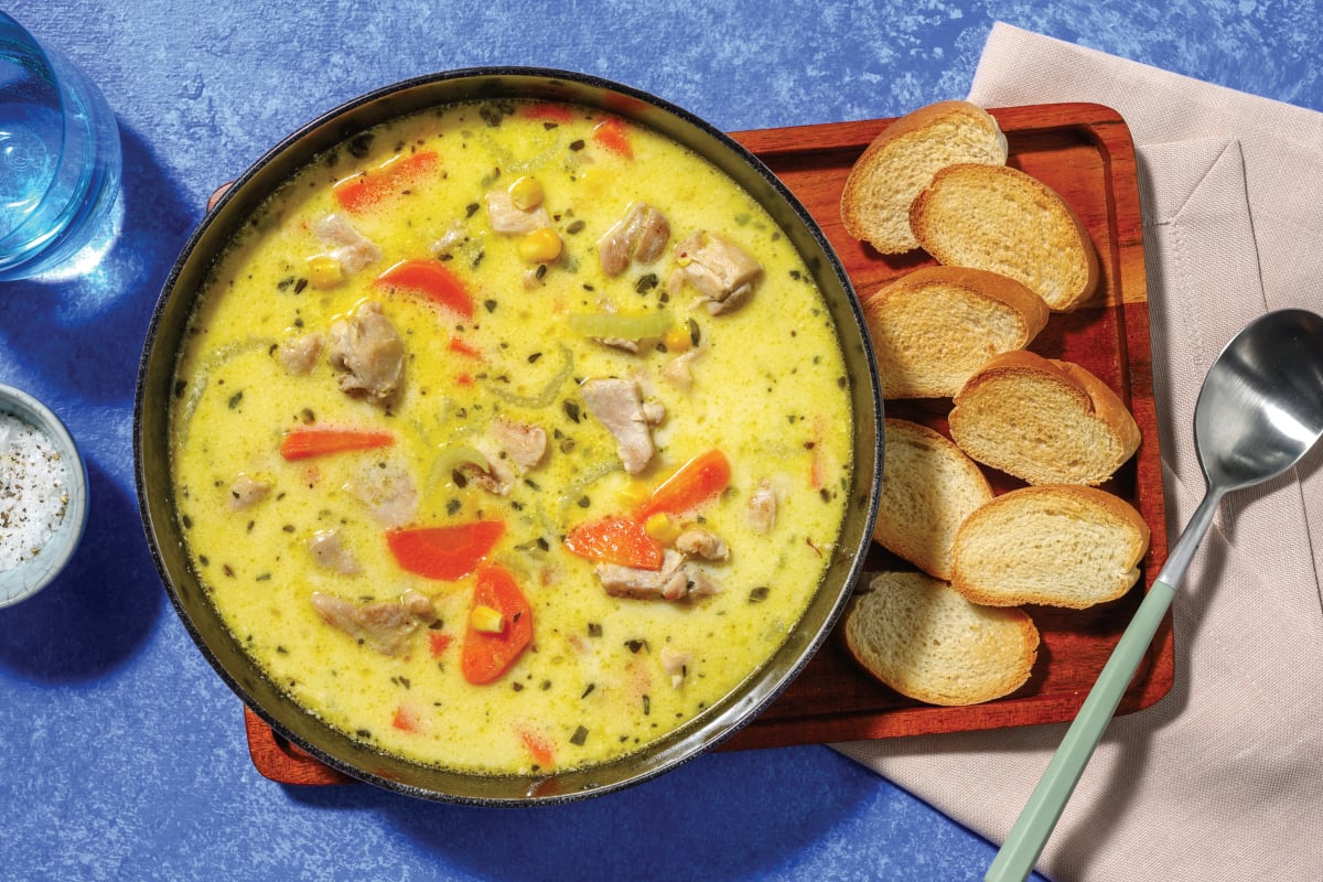 One-Pot Creamy Chicken & Corn Soup