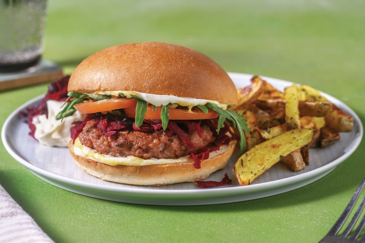 Plant-Based Burger & Herby Fries