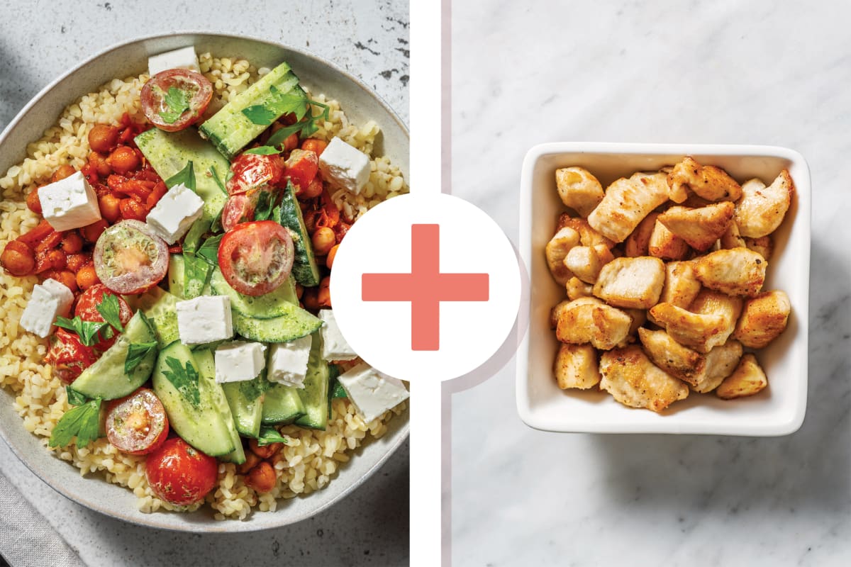 Mediterranean Chicken & Chickpea Bulgur Bowl