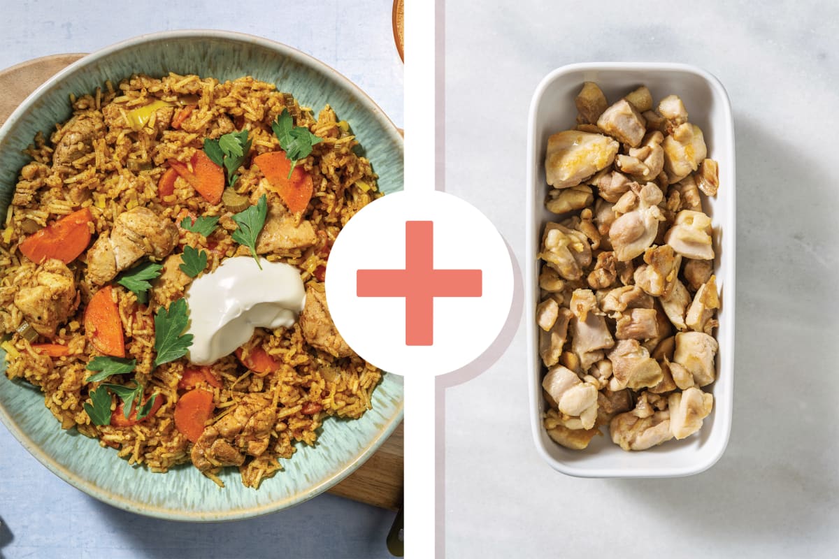 Double One-Pot Indian Chicken & Veggie Pilaf