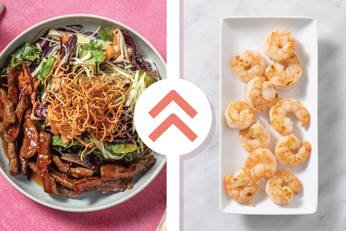 Asian-Style Prawns & Rainbow Slaw