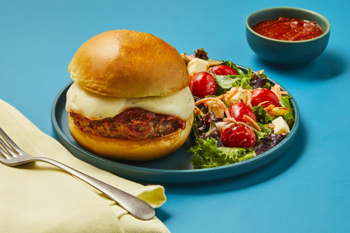 “Meatball” Burgers with Fresh Mozzarella