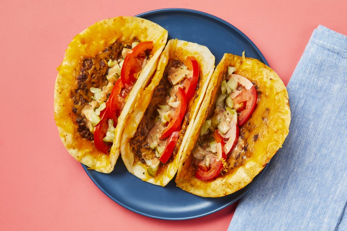 Smashed Cheeseburger Tacos