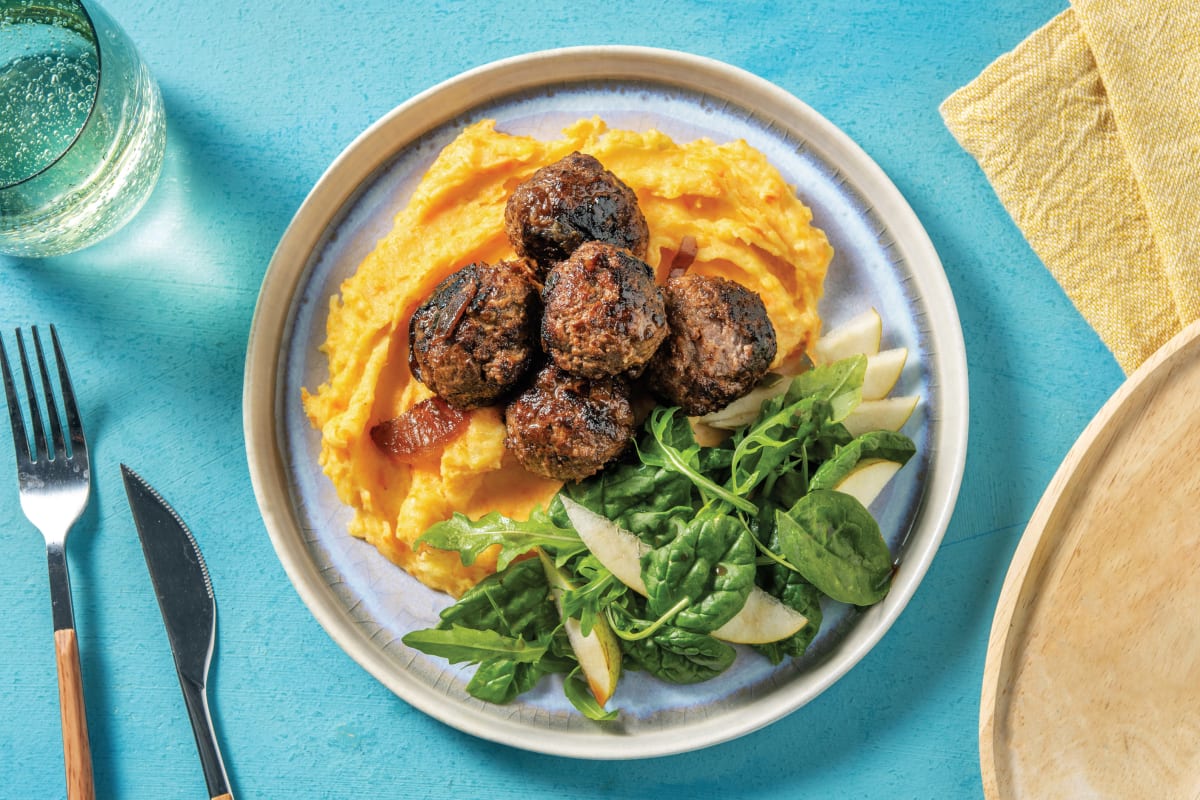 Beef & Pork Meatballs & Onion Chutney Glaze